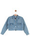 Brazilian Stone-Embellished Denim Jacket for Ages 8-14 - Blue - 3