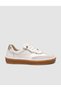 White Genuine Calfskin Leather Lace-Up Women's Sneakers Shoes