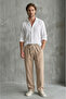 Men's Linen Muslin Pants Relaxed Fit Baggy Lightweight Summer Casual with Back Pockets