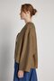Oversized Tie-Detail Premium Tencel Fabric Khaki Women's Jacket 31011 - 7