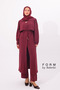 Cape Detailed Drawstring Waist Long Tunic Modest Wear Set 1183 – Form Series