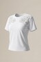 Women's T-Shirt with Tulle Detail and Beaded Embroidery, Flower White – 100% Cotton Compact Single Jersey 24/1 - 6
