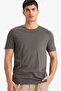 Slim Fit Crew Neck Modal Blended Cotton Basic Short Sleeve T-Shirt M6606Az26Sp - 5