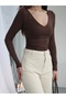 Women's V-Neck Polyamide Bodysuit - 2