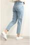 Snow Blue Women's Lycra High Waist Mom Jeans - 2