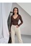 Women's V-Neck Polyamide Bodysuit - 3