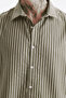 Men's 100% Cotton Lu Striped Shirt Green - 3