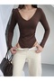 Women's V-Neck Polyamide Bodysuit - 5