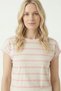 100% Cotton Striped Low Arm Tip Double Women's T-Shirt - with Different Color Options - 6