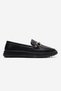 Non-Slip Women's Buckled Loafers Shoes Black Leather - 2