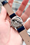 Steely Steel Case Men's Wristwatch - - Waterproof - Navy Blue Leather Cord Elg620 - 6