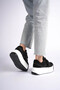 Venice Women's Black Lace-Up Thick Sole Sneakers Shoes - 4