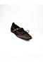 505 Brown Satin Women's Ballet Flats