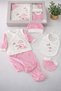 Girl Newborn Pink Rabbit 5-Piece Hospital Discharge Set Bodysuit Set Baby Hospital Discharge Gift Hospital Discharge
