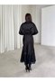 Lace Detailed Satin High Waist Women's Skirt Black - 3