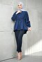 Navy Blue Bel Tie-Detail Modal Casual Shirt - 3