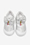 Girl's Silver Glittery Children's First Step Bowknot Ballerina Flats