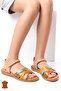 Genuine Leather Orthopedic Vaketa Multicolor Girl Sandals - 2