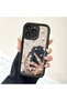 iPhone 16 Compatible Luxurious, Stylish, and Spacious Floral Print Silicone Mirror Phone Case - 5