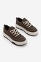 Women's High Thick Sole Sneakers Lace-Up Sports Shoes Hesna Brown Linen - 5