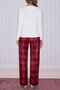 Red Plaid Piece Women's Couple Pajama Set - 3