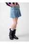 Gj Pleated Women's Blue Skirt W6Rd38D6552-Gvmd - 2
