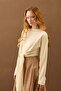 Cream Oysho Tie-Detail Bluz - 2