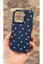 iPhone 15 Pro Compatible Mini White Heart Patterned Silicone Shock-Absorbing Classic Protected Rubber Case - 3