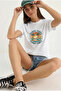 Women's Sunny Vibes Printed Crew Neck T-Shirt - 2
