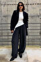 Navy Blue Stoperli Barrel Fit Brushed Inside Women's Sweatpants Mg2687