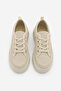 Women's Sneaker High Thick Patterned Ultra Light Sole Lace-Up Sports Shoes Tosge Beige Suede - 7
