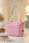 Women's Sectional Plush Shoulder Bag - Teddy Bear Fabric Casual Bag