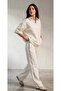 Cream Oversized Women's Tracksuit Polo Neck T-Shirt - Tracksuit Bottom and Top Set