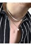 Men's Silver Star Stainless Steel Double Necklace, Colorfast, Non-Fading, Unisex, Combinable