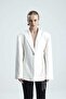 Nui̇t B Waist-Fitted White Bird's Eye Detailed Jacket