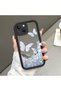 iPhone 14 Plus Compatible Luxury and Stylish Romantic Butterfly and Floral Print Mirror Case