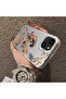 iPhone 13/14 Compatible Hard Acrylic Back Silicone Edge Lens Protection Case Horse Patterned - 5