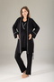 New Season Black Piping Summer Short Sleeve Maternity Pajama Set with Easy Breastfeeding Feature - 3