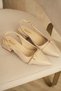 - 5cm Two t Buckled Short t Heeled Shoes Tesla Skin Beige - 2
