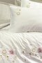 3D Embroidered Satin Double Duvet Cover Set Jenika Mint - 3