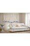 300X180 Gül Cross-Stitch Embroidered Sofa Bed Sofa Cover Buldan Işi (2 Kirlent Covers with Gift) Blue - 2