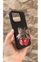 iPhone 15 Pro Compatible Cherry Bow Leopard Printed Pack Silicone Shock-Absorbing Classic Protected Rubber Case - 3
