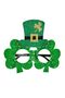 St. Patrick'S Day Glitter Shamrock Glasses With Mini Top Hat