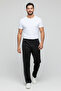 Men's Black Oversized Piped Baggy 2 Thread Comfortable Fit Wide Leg Sweatpants - 6