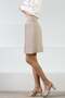 Beige High Waist Pleated Viscose Women's Knitwear Mini Skirt - 5
