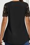 New Season Women's Short Sleeve Lace Detail Viscose Blouse - 3