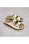Women's Orthopedic Sole Heel Spur Prevention Stitched Double Buckle Slipper - 3