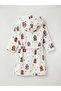 Mixed Animal Printed Children's Bathrobe with Cotton Pieces - 3