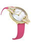 Pink Saffiano Strap Wrist Watch And Stone Set Bezel With Butterfly Kendall #27 - 2