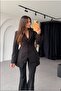 Double Piece Tie-Detail Button Corset Design Fitted Waist Design Equivalent Series Stylish Blazer Jacket - 3